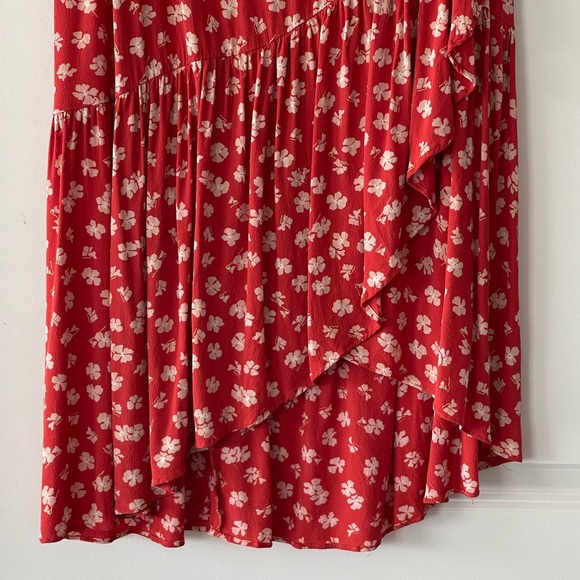 Madewell Ruffle-Wrap Midi Skirt in Happy Hibiscus - Picture 8 of 12